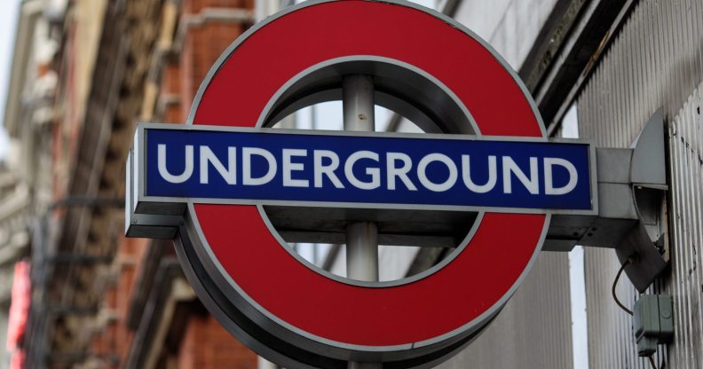 The London Underground logo. Three men were caught having gay sex on the London Underground