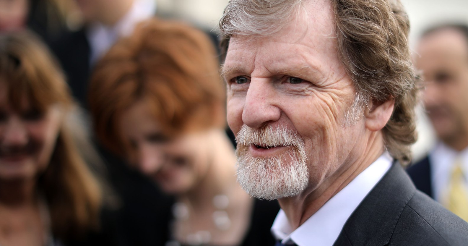 Conservative Christian baker Jack Phillips talks with journalists in front of the Supreme Court after the court heard the case Masterpiece Cakeshop v. Colorado Civil Rights Commission December 5, 2017 in Washington, DC.