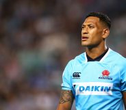 SYDNEY, NEW SOUTH WALES - FEBRUARY 24: Israel Folau of the Waratahs watches on during the round two Super Rugby match between the Waratahs and the Stormers at Allianz Stadium on February 24, 2018 in Sydney, Australia. (Photo by Mark Kolbe/Getty Images)