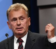 "Wheel of Fortune" host Pat Sajak speaks as he is inducted into the National Association of Broadcasters Broadcasting Hall of Fame during the NAB Achievement in Broadcasting Dinner at the Encore Las Vegas on April 9, 2018 in Las Vegas, Nevada.