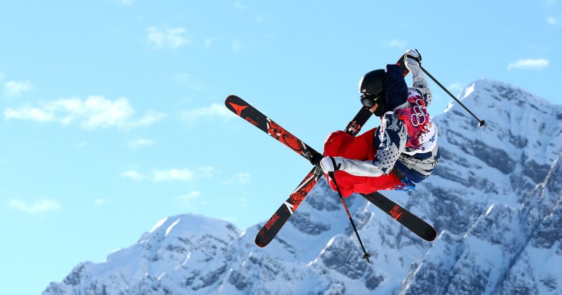 Gus Kenworthy of the United States competes in the Freestyle Skiing Men's Ski Slopestyle Qualification during day six of the Sochi 2014 Winter Olympics at Rosa Khutor Extreme Park on February 13, 2014 in Sochi, Russia. (Cameron Spencer/Getty)