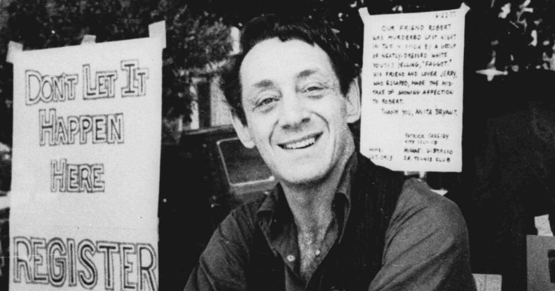 San Francisco supervisor Harvey Milk, a pioneering gay activist who was assassinated in 1978.