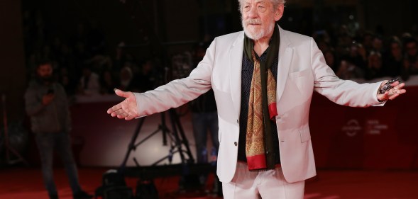 Ian McKellen walks a red carpet for 'Ian McKellen: Playing The Part' during the 12th Rome Film Fest at Auditorium Parco Della Musica on November 1, 2017 in Rome, Italy.