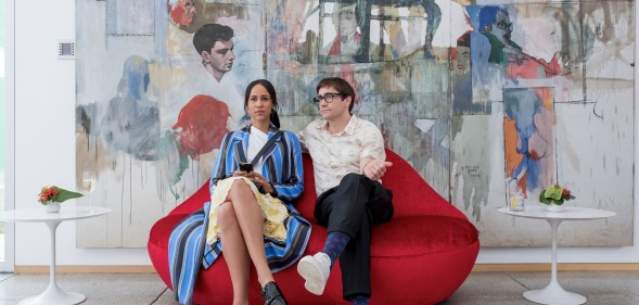 Zawe Ashton and Jake Gyllenhaal in a publicity shot for Velvet Buzzsaw