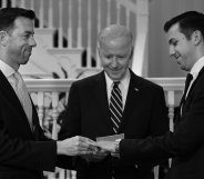 Joe Biden officiates the wedding of White House staffers Brian Mosteller and Joe Mahshie