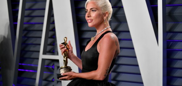 Lady Gaga, winner of the Music (Original Song) award for 'Shallow' from 'A Star Is Born,' attends the 2019 Vanity Fair Oscar Party on February 24, 2019 in Beverly Hills, California.