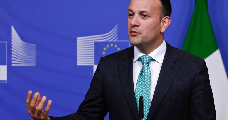 Irish Taioseach Leo Varadkar gives a press conference about the Brexit at the European Commission headquarters in Brussels on February 6, 2019.