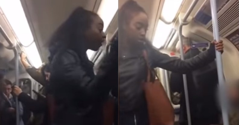 The woman shouted at the man on the London Underground