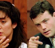 Lorena and John Bobbitt court photos shown side by side after wife cut off husban's penis.