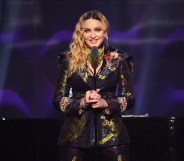Madonna speaks on stage at the Billboard Women in Music 2016 event on December 9,
