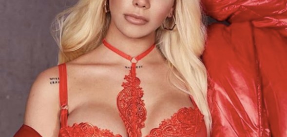 Transgender model Munroe Bergdorf modelling her new lingerie.