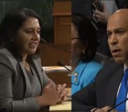 Conservative lawyer Neomi Rao was challenged by Cory Booker over her criticism of the ruling that legalised gay sex