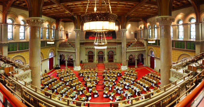 New York state's Assembly, which has passed a bill banning gay conversion therapy