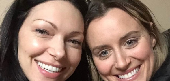 Orange is the New Black's Piper and Alex pose for a selfie.