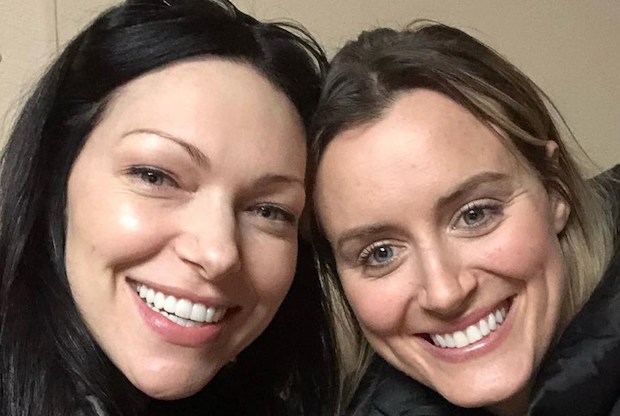 Orange is the New Black's Piper and Alex pose for a selfie.