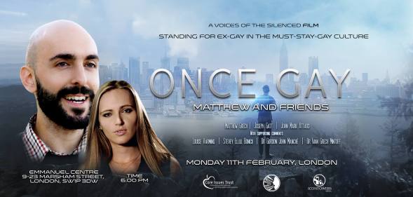 The poster for the London premiere of gay cure film Once Gay