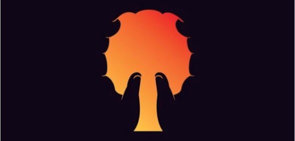 Personality test: picture test. Image of a tree, hands and a brain