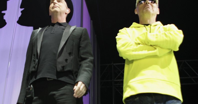 Neil Tennant and Chris Lowe from the Pet Shop Boys performing on