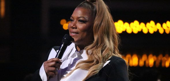 Queen Latifah onstage during the Black Girls Rock! 2018 show at New Jersey Performing Arts Center on August 26, 2018 in Newark, New Jersey.