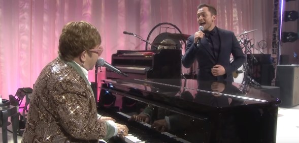 Rocketman star Taron Egerton duets with Sir Elton John