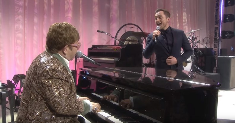 Rocketman star Taron Egerton duets with Sir Elton John