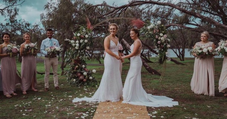 Cricketers Hayley Jensen and Nicola Hancock get married.
