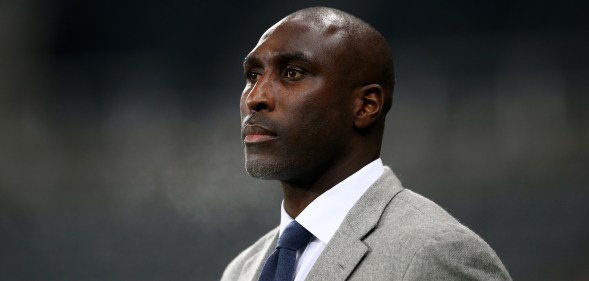 Sol Campbell, Manager of Macclesfield Town looks on prior to a match on December 4, 2018