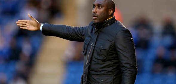 Sol Campbell, Manager of Macclesfield Town calls instruction from the touchline during the Sky Bet League Two match on December 8, 2018