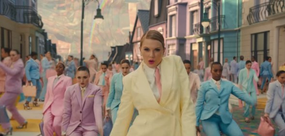 Taylor Swift in the music video for track "ME!"