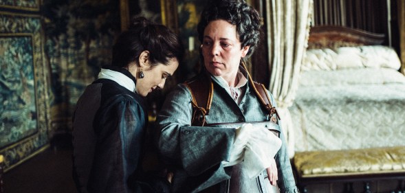 Olivia Colman and Rachel Weisz in The Favourite