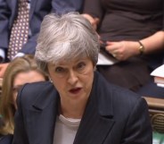Prime Minister Theresa May speaks during PMQs