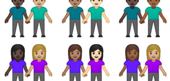 These interracial same-sex couple emojis are due to be on your phone by October