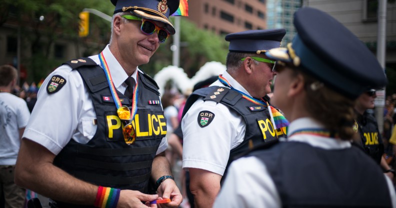 Police officers at the Pride Toronto festival in 2016.
