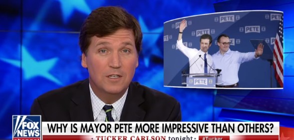 Tucker Carlson had a pretty unusual reaction to Pete Buttigieg