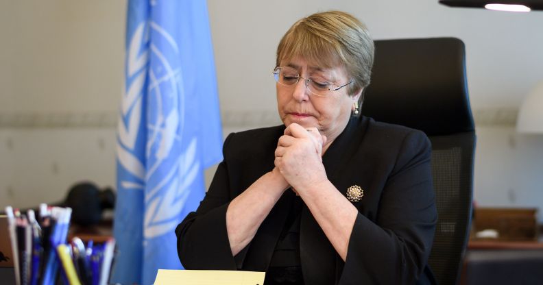 United Nations (UN) High Commissioner for Human Rights Michelle Bachelet on September 3, 2018 in Geneva.