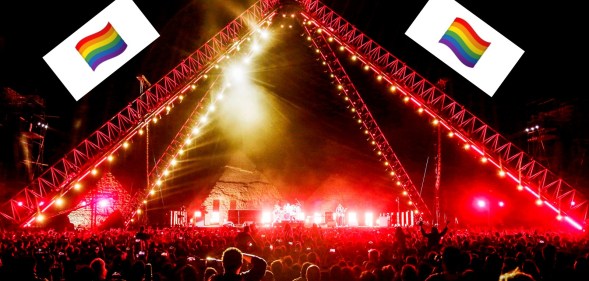 Police searched concertgoers for rainbow flags before allowing them to enter the Red Hot Chili Peppers concert