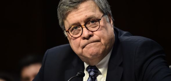 William Barr, nominee to be US Attorney General, testifies during a Senate Judiciary Committee confirmation hearing