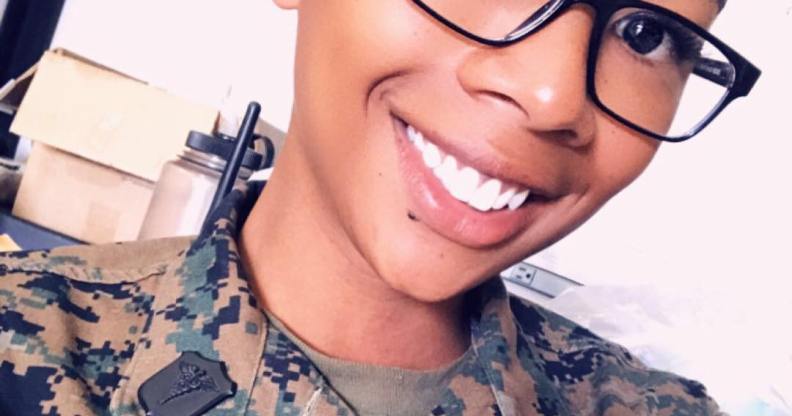 Photo of trans US military member Akira Wyatt