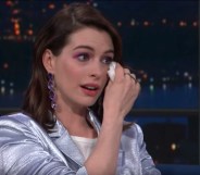 Anne Hathaway could not contain her excitement at meeting RuPaul.