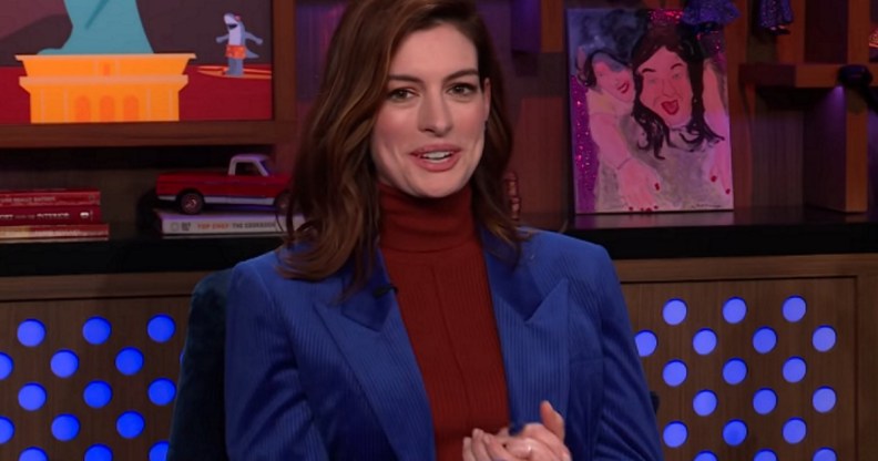 Anne Hathaway reveals the Princess Diaries news on Watch What Happens Live with Andy Cohen on January 24