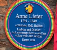 The new Anne Lister blue plaque, which was unveiled on February 28 2019.