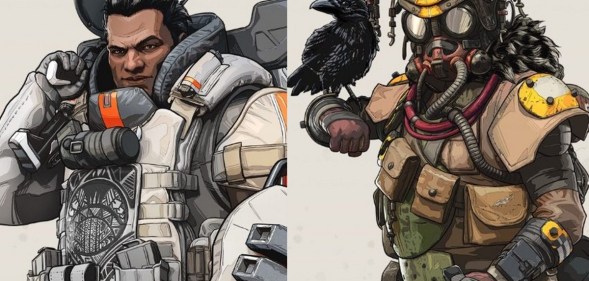 Makoa Gibraltar (left) and Bloodhound, two of the queer characters in new game Apex Legends