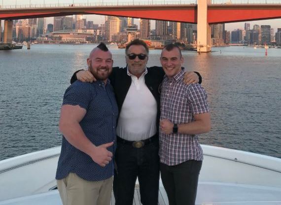 Arnold Schwarzenegger congratulates gay strongman Rob Kearney on his marriage