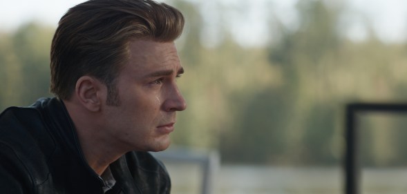 Photo of Chris Evans as Captain America in Avengers: Endgame.