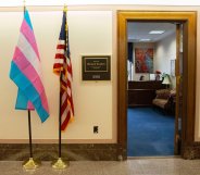 Bernie Sanders flies transgender flag outside office