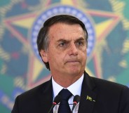 Brazilian President Jair Bolsonaro delivers a speech during the appointment ceremony of the new heads of public banks, at Planalto Palace in Brasilia on January 7, 2019