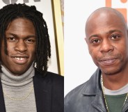 A combined picture of singer Daniel Caesar (L) and comedian Dave Chappelle (R).