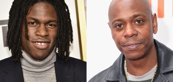 A combined picture of singer Daniel Caesar (L) and comedian Dave Chappelle (R).