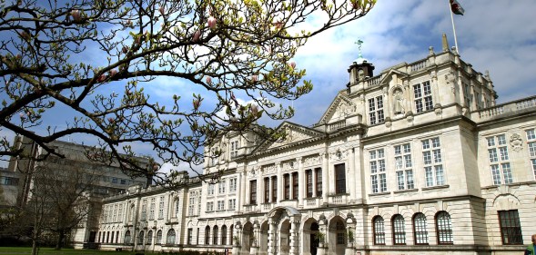 The front of the Cardiff University building