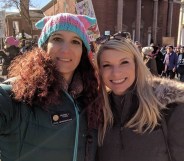 Colorado Representative Brianna Titone, the first transgender lawmaker in the state, with a friend